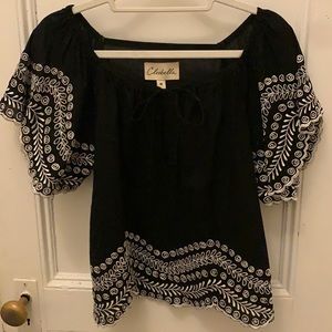Black and White Blouse - Size M